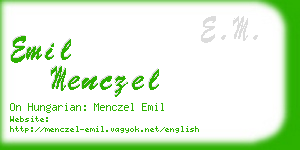 emil menczel business card